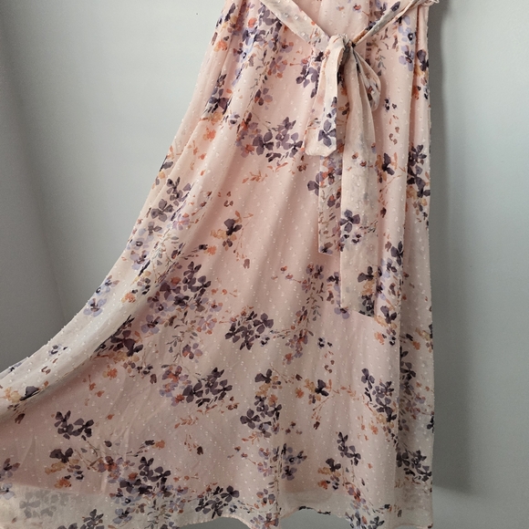 DKNY Pink Floral Wrap Dress 8 - Picture 6 of 15
